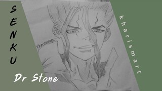 part 1(bnw) menggambar Senku - Dr Stone