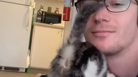 The young man picked up a stray kitten from the skate park… and it’s already like this on just the f