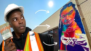 I painted murals on an Apartment complex (Time-lapse-Painting session)