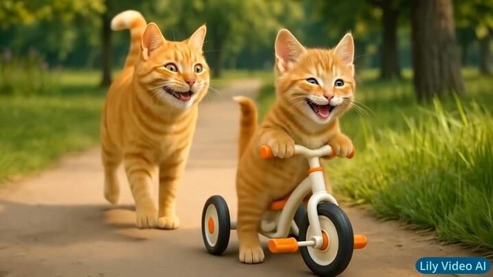 Kitten Falls Off the Cycle, Mama Cat Can t Stop Crying, Takes Kitten to Hospital