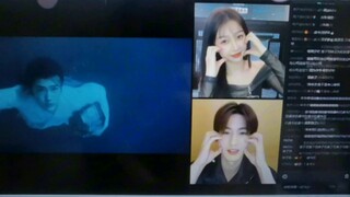 云之羽直播，九千福利牛牛（张凌赫）和虞书欣脸颊比心❤️❤️