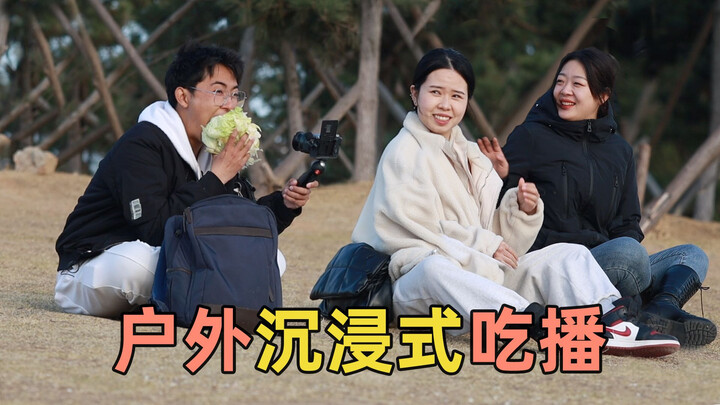 Young man’s immersive, hardcore mukbang outdoors leaves bystanders laughing so hard they nearly hurt