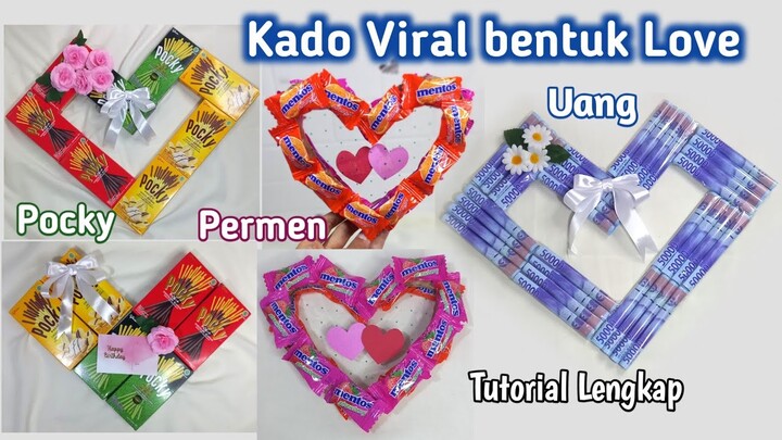 Hadiah Viral Pocky Bentuk Hati, Permen Love, Uang Bentuk Hati || Tutorial Pocky Love 8 dan 6 Kotak