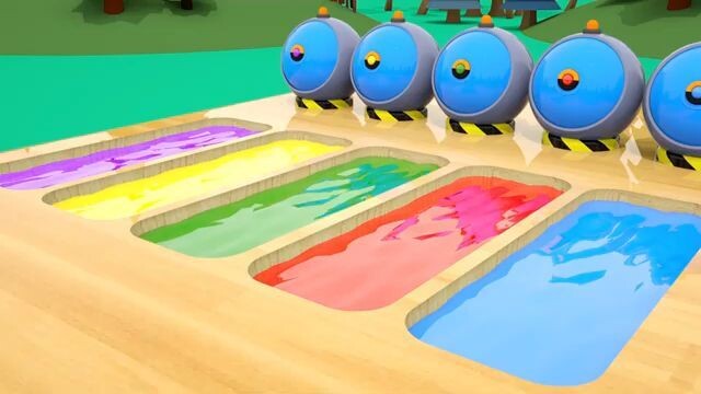 Colorful pool_ Robotic arm _ Monster Trucks _  Bingo Song with Fire Truck _ Baby