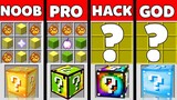 Minecraft Battle: Noob vs PRO vs HACKER vs GOD : SUPER LUCKY BLOCK CRAFTING Challenge / Animation