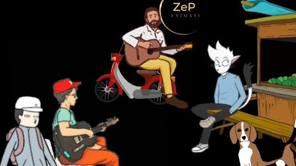 nongkrong sambil makan dan mendengarkan orang nyanyi