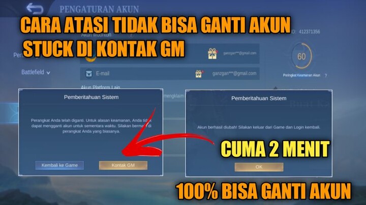 Cara atasi Kontak GM Mobile Legends | Tidak Bisa Ganti Akun ML | Kontak GM ML