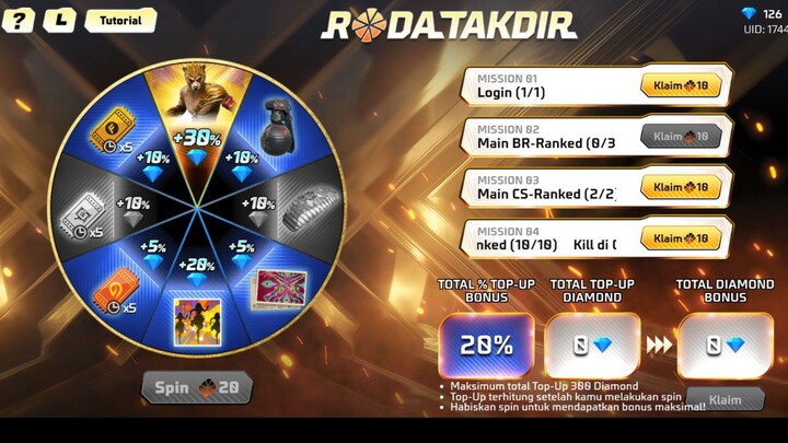 Event rahasia terbaru FF Roda putar roda takdir