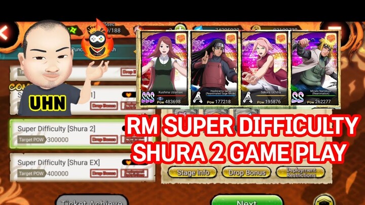 ROUND UP MISSION SUPER DIFFICULTY SHURA 2 GAME PLAY || NARUTO X BORUTO NINJA VOLTAGE