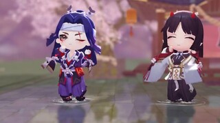 It makes sense for Onikiri and Nakiri to dance together! (Model layout)