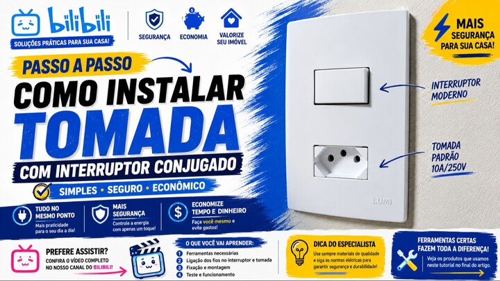 como instalar tomada conjugado,