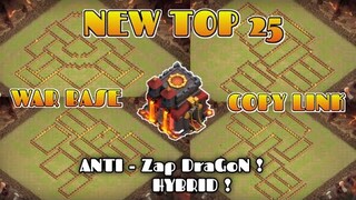 NEW TH10 WAR BASE + LINK | ANTI ZAP DRAGON / ANTI HYBRID CLASH OF CLANS