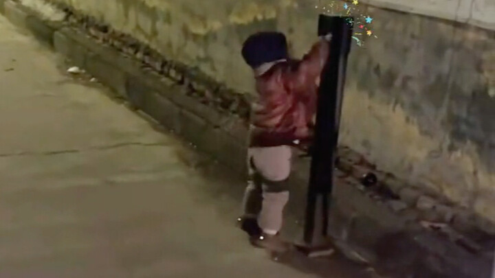 Woman returns home at night without her access card and asks cute kid to crawl under the gate