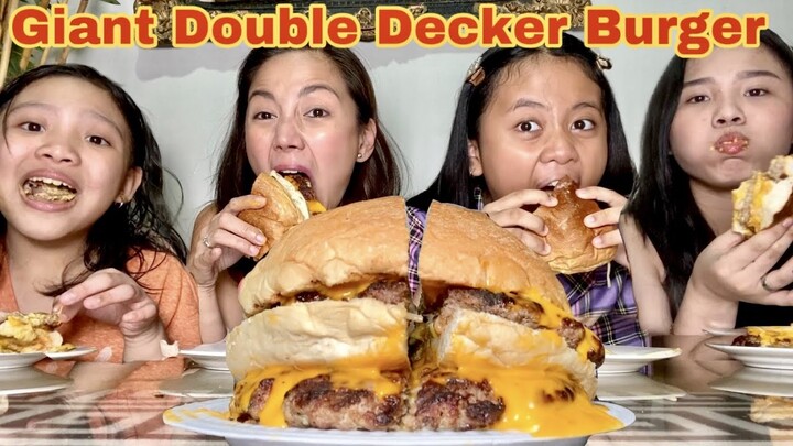 GIANT Double Decker Burger Mukbang