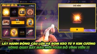 FREE FIRE | VÒNG QUAY BAY MÀU MỚI TOÀN ĐỒ VĨNH VIỄN-LẤY HÀNH ĐỘNG CẦU LỬA VÀ BOM KEO HẦM HỐ TỪ 9 KC