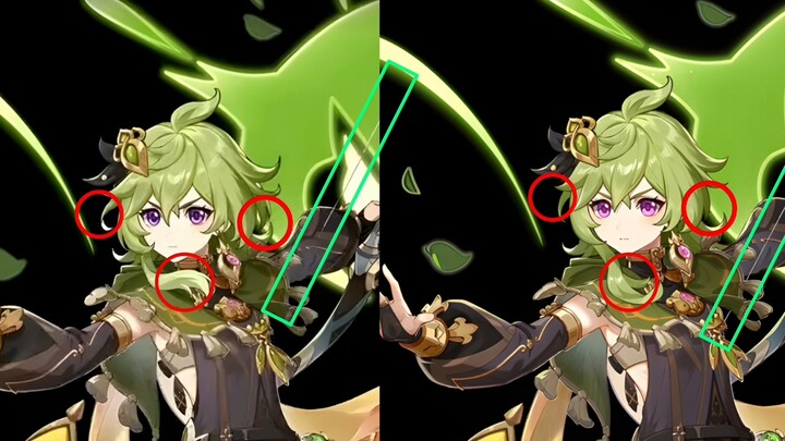 [ Genshin Impact ] Nine differences between Kelai's old and new vertical paintings