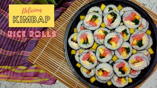 HOMEMADE KOREAN RICE ROLL // KIMBAP/GIMBAP RECIPE // WITHOUT BAMBOO MAT