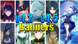 Version 4.2 to 4.5 Banners Roadmap Including Reruns - Genshin Impact