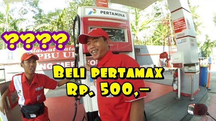 #25 PRANK SPBU!!! Beli bensin Pertamax Rp.500 || Mas nya bingung || Motovlog Salatiga