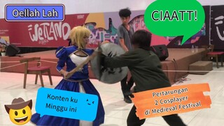 Pertarungan cosplayer di event Medieval Fest