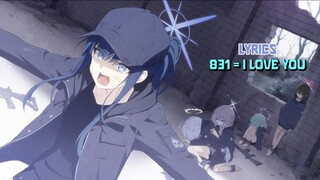 Lyrics 831 = I Love You