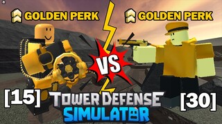 [15] MINIGUNNER VS [30] SCOUT W/ GOLDEN PERKS | TDS