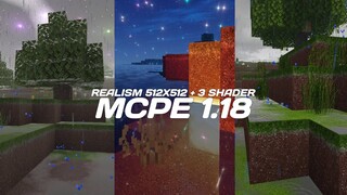 TEXTURE REALISM 512X512 DI KOMBINASIKAN DENGAN 3 SHADER TERBAIK MCPE INI BENER-BENAR JADI KEREN !!!