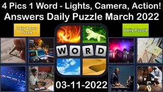 4 Pics 1 Word - Lights, Camera, Action! - 11 March 2022 - Answer Daily Puzzle + Bonus Puzzle