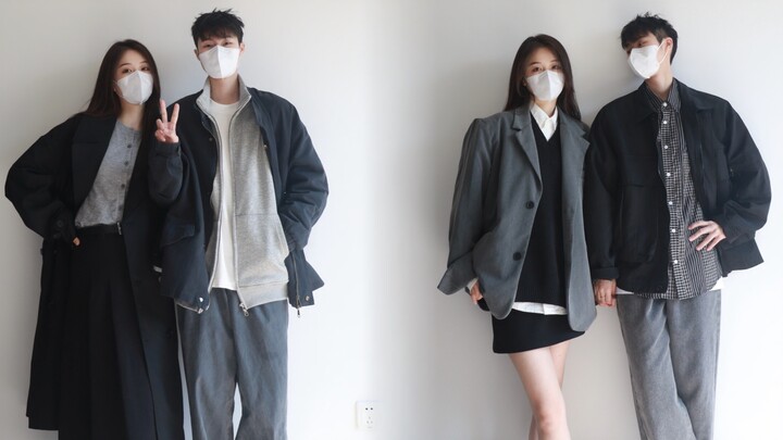 162/172 Set đồ đôi | Phong cách Hàn Quốc đơn giản, dễ phối cho cặp đôi đi làm & dạo phố / Mùa xuân c