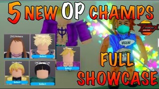 5 *NEW* OP! FIGHTPASS CHAMPS| FULL SHOWCASE| ANIME FIGHTING SIMULATOR
