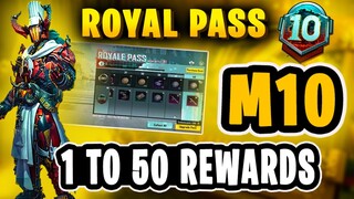 M10 ROYAL PASS 1 TO 50 RP REWARDS | PUBG M10 ROYAL PASS | MONTH 10 ROYAL PASS PUBGM