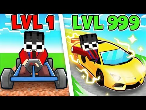 Level 1 vs Level 999 FASTEST CAR in Minecraft!