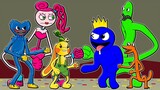 RAINBOW FRIENDS VS POPPY PLAYTIME MOMMY LONGLEGS HUGGY WUGGY & BUNZO BUNNY! Cartoon Animation