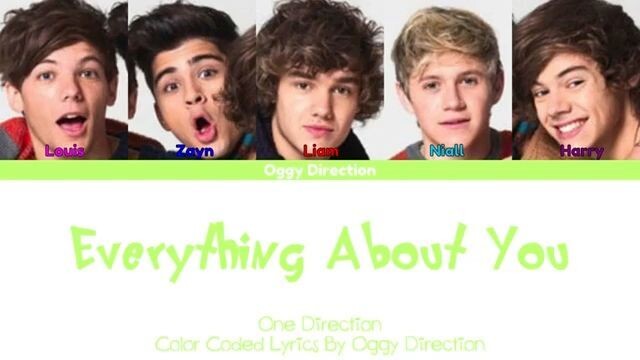 One Direction - Everything About You (New Color Coded Lyrics 2024)(sped up)