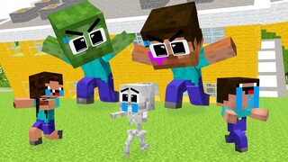 Monster School : Ugly Herobrine and Zombie Superhero Friendship - Sad Story - Minecraft Animation