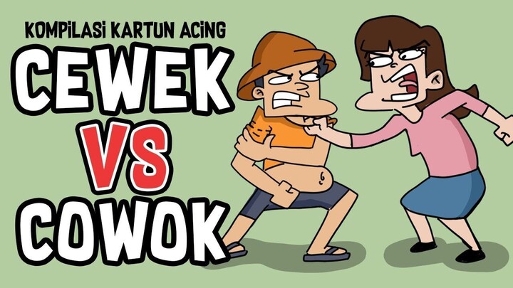 BIKIN BENGEK!! CEWEK VS COWOK Kompilasi Terlucu  Kartun Acing Lucu  Funny Cartoo
