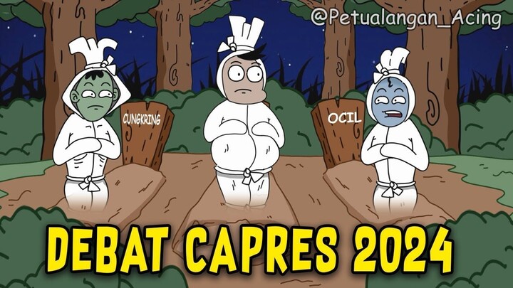 POCONG DEBAT PEMILU CAPRES 2024, SIAPA YANG MENANG - Kartun Hantu Lucu