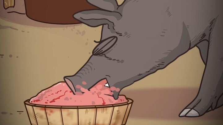 Babi ini hari ini makan berbeda nih