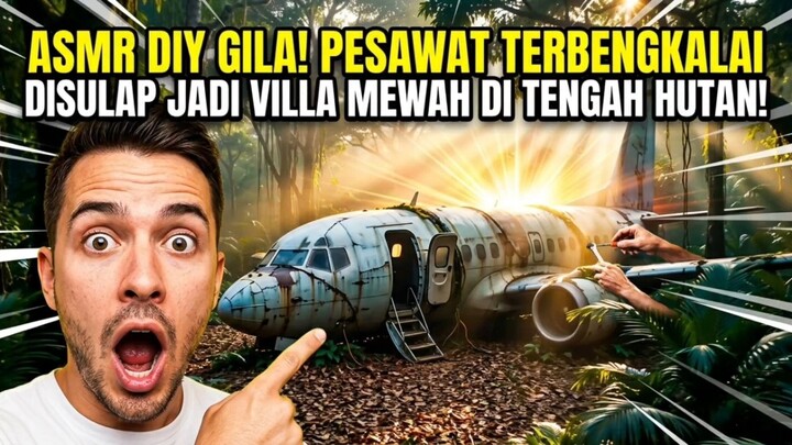 [ASMR DIY] GILA! PESAWAT TERBENGKALAI DISULAP JADI VILLA MEWAH DI TENGAH HUTAN!