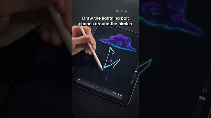 Lightning bolt animation in Procreate 🤯 #procreate