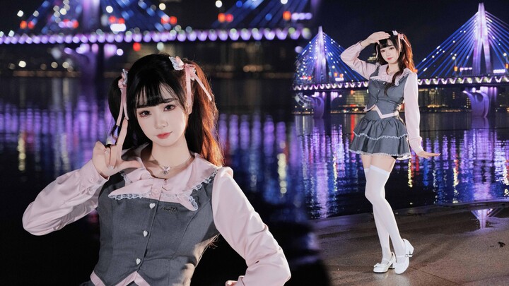 Night View at Full Brightness! Danced the Entire “Horizon” Song! Original Home Dance Cover of a Ener