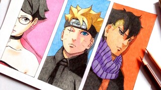 Coloring Sarada,Boruto,Kawaki TIMESKIP VERSION!! | BORUTO - Two Blue Vortex