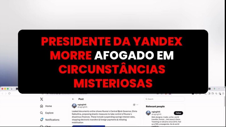 Presidente da Yandex morre afogado em circunstâncias misteriosas