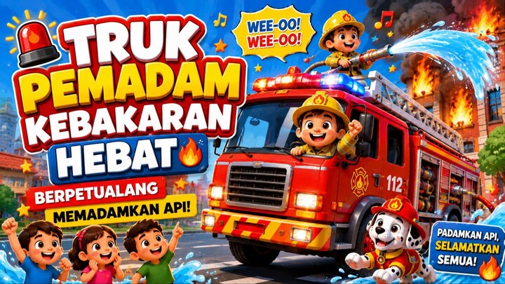Truk Pemadam Kebakaran Hebat 🚒🔥 Berpetualang Memadamkan Api | Lagu Anak Indonesia Rhyme Nursery