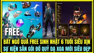 (Free Fire) BẤT NGỜ QUÀ SINH NHẬT 6 TUỔI FREE SKIN SÚNG VÀ HỘP MA THUẬT, VÒNG QUAY SĂN ĐỒ QUỶ DẠ XOA