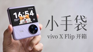 "Ozawa" vivo X Flip unboxing: purple diamond pattern small handbag?