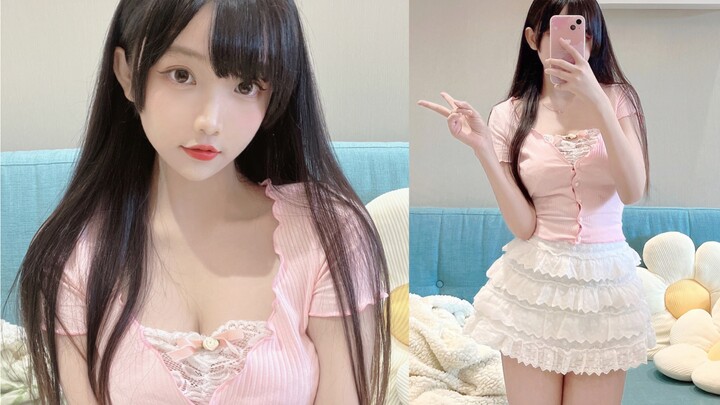 Of course I choose the sweet girl❤️ Lace outfit