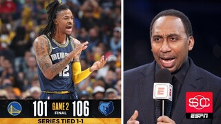 ESPN reacts to Grizzlies' Ja Morant pours in 47 points to beat Warriors in Game 2 to even series 1-1
