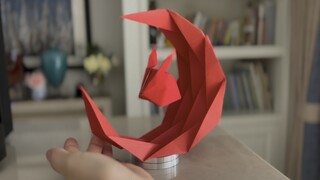 การพับกระดาษรูปกระต่ายสามมิติและดวงจันทร์สามมิติ ให้บรรยากาศและสัมผัสที่เหมาะกับปีใหม่มาก!!! สำหรับว