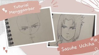 Tutorial menggambar Sasuke uchiha